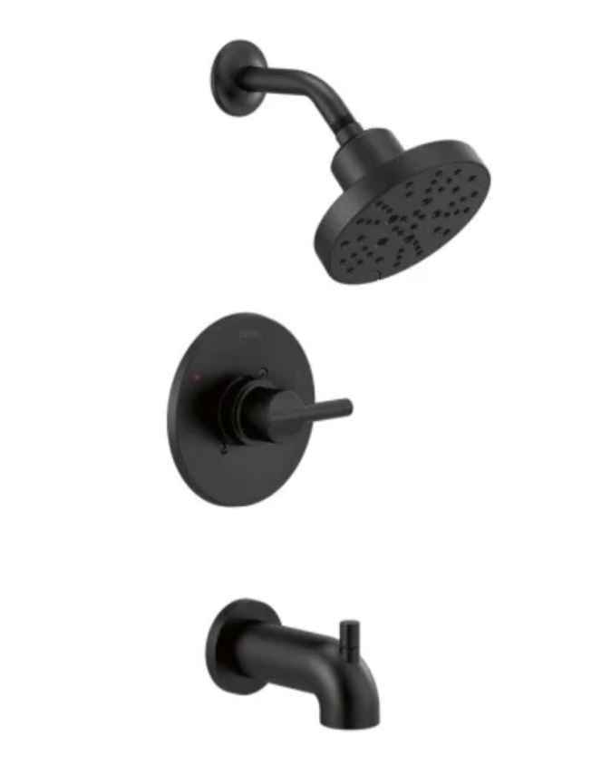 Delta 144749 Nicoli Single Function Pressure Balanced Tub And Shower - Black