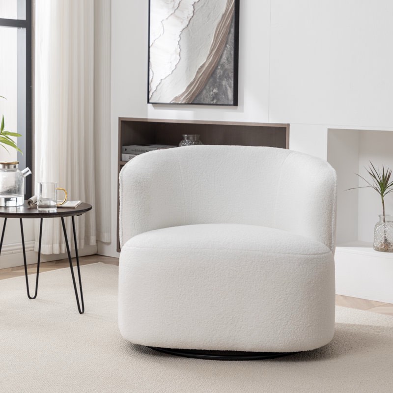 Jalena Upholstered Swivel Barrel Chair