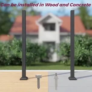 Handrail Post, Wrought Iron Black Metal Railing Post with