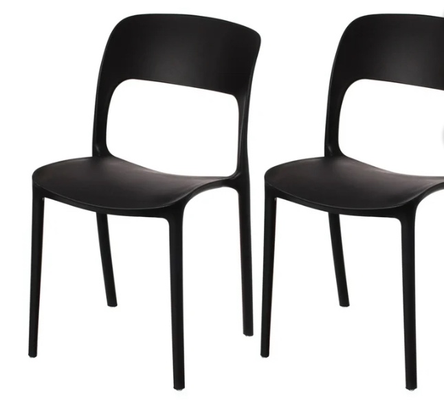  Modern Plastic Outdoor Dining Chair With open curved 