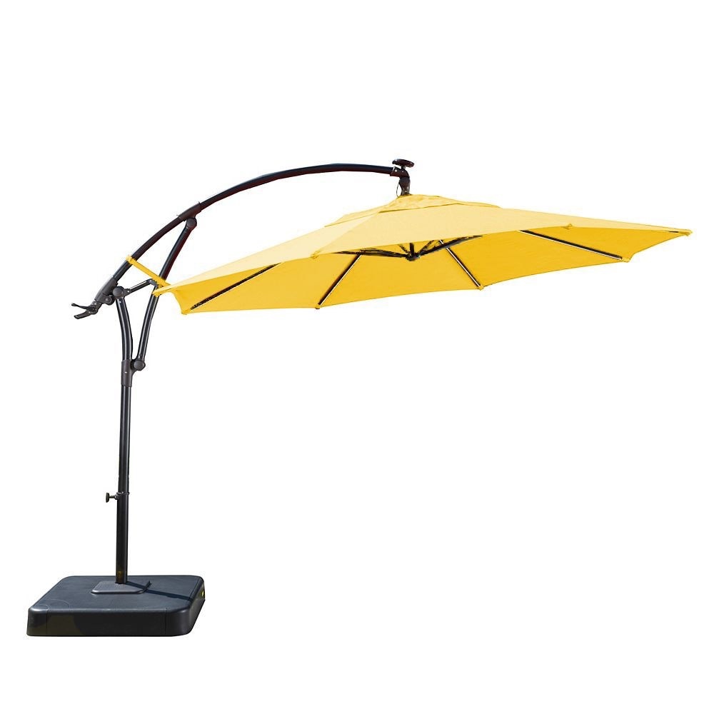 Hampton Bay 11 ft. Solar Light Bar Offset Patio Umbrella box was opened 
