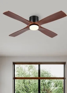 48 in 4 solid wood blades indoor flush mount 