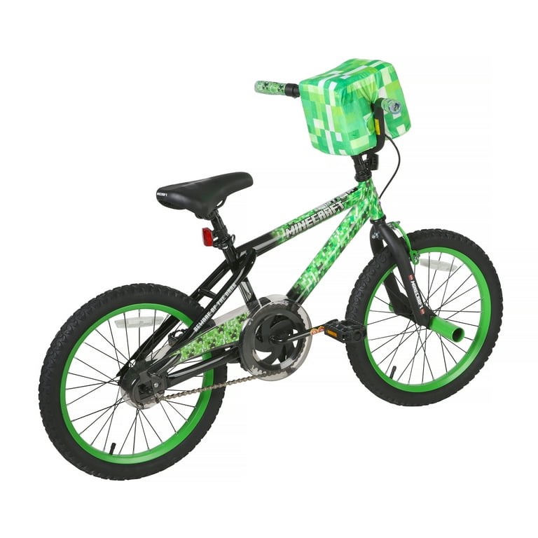 Accessories not included. Right peg missing 18" Dynacraft Minecraft Unisex BMX Bike, Kids Age 6-9 Years, Green 