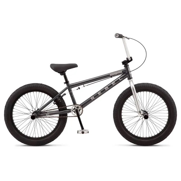 Rear tire needs air! Mongoose Rebel X1 BMX Bike  20in. Wheels  Boys/Girls  Gray