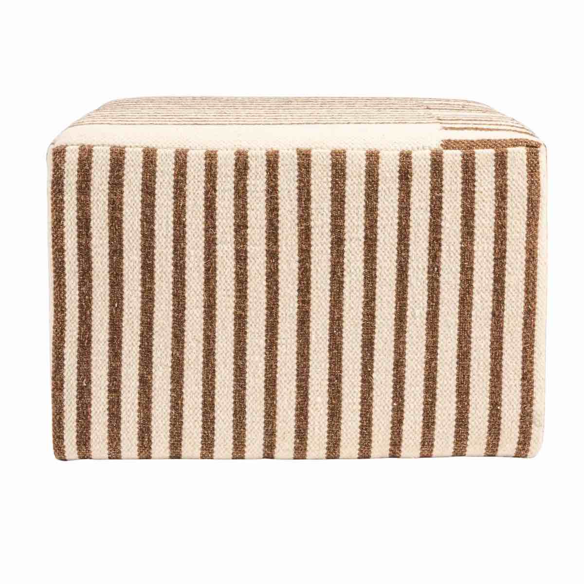 Size: 16" H x 24" L x 24" W Breck Wool Kilim Upholstered Coffee Table Ottoman By Rowena Interiors
