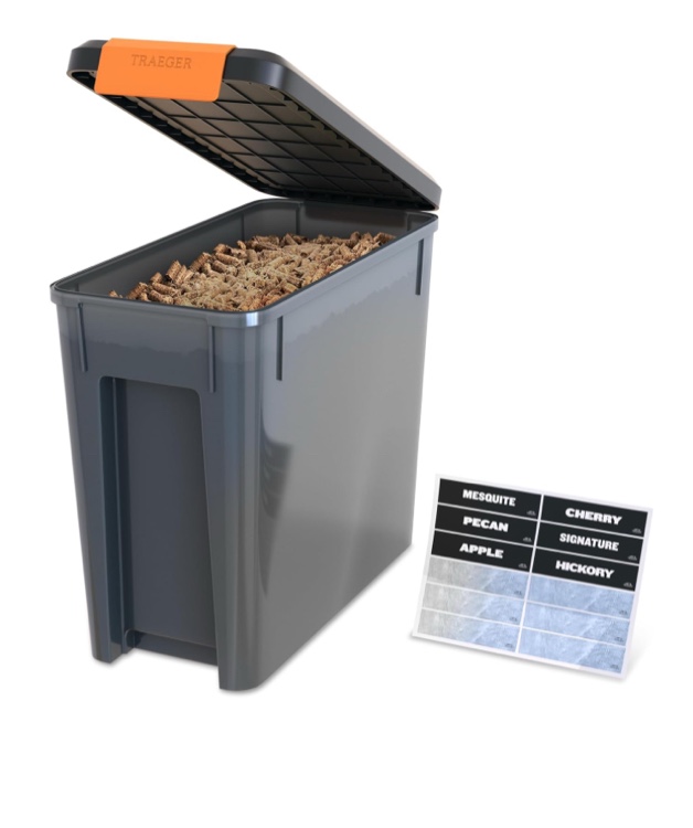 Traeger Pellet Grills BAC637 Stay Dry Pellet Bin, Wood Pellet Storage with Locking Lid, Black (B0977HHZ93)