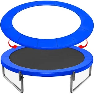 12FT 14FT 15FT Trampoline Pad Replacement Upgraded Trampoline Spring Cover, 16FT Foam Trampoline Safety Padding Round, Waterproof Tear-Resistant, No Holes for Pole