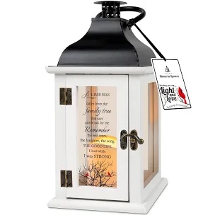 Customizeable Memorial Lantern with Sympathy Wind Chimes -Memorial Gifts for Loss of Mother, Wife, Husband, Dad & Loved Ones. Remembrance & Bereavement Gifts. Perfect for Outdoor Patio, Porch and Home