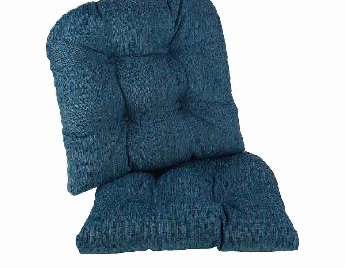 Klear Vu Gripper Overstuffed Universal Non-Slip Dining Chair Cushions for Kitchen Decor or Office Use, U-Shaped Skid-Proof Seat Pad, 17x17 Inches, 2 Count (Pack of 1), Sapphire