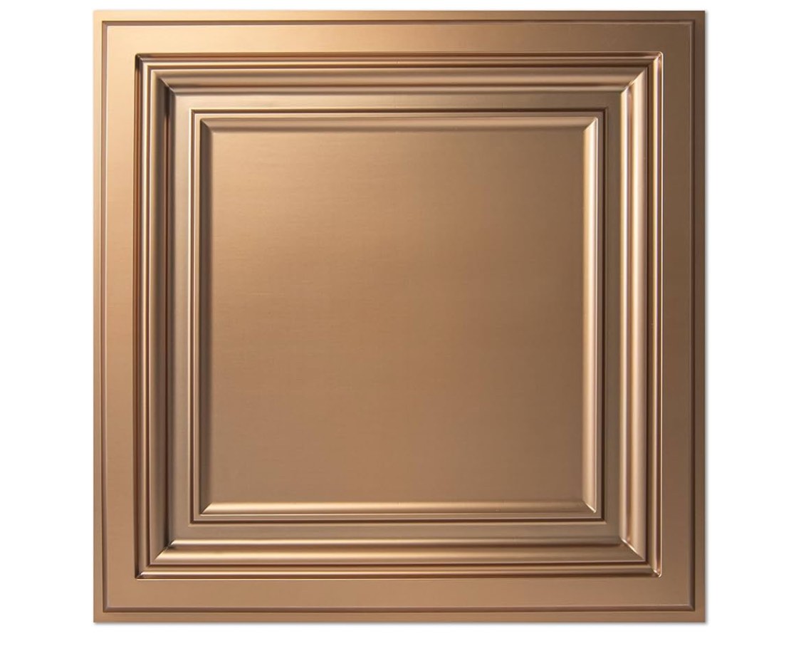 Art3d PVC Ceiling Tiles, 2'x2' Plastic Sheet in Bronze (12-Pack)