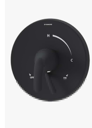 Modern1-Handle Wall Mount Shower Trim Kit in Matte Black (Valve Not Included)