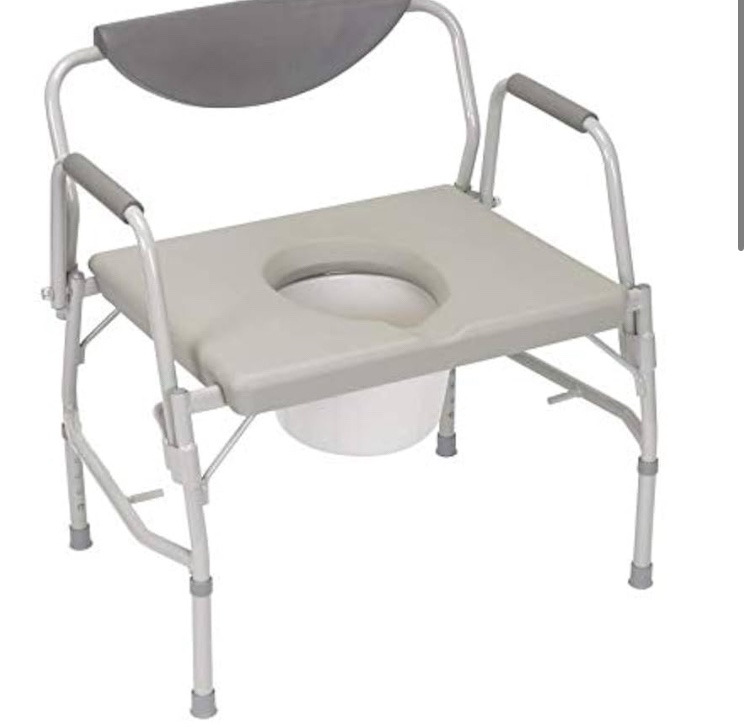 Heavy Duty Drop Arm Bariatric Commode Bedside Commode Toilet Chair 1000 lbs with Arms and Bathroom Safety Frame for Elderly, Adults Adjustable Seat Height, Extra-Wide