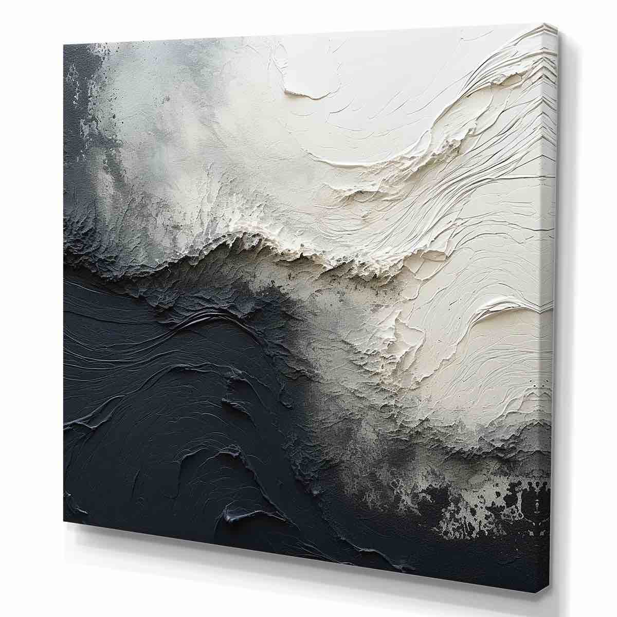 Minimalism Black And White Paint Wave