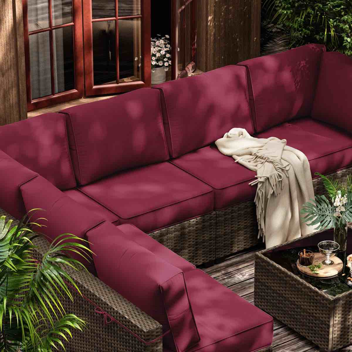 Carter 14pcs Outdoor Cushion Cover Set For 4