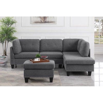 96.25" Wide Fabric Sectional