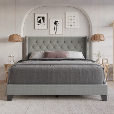 Upholstered platform bed incomplete box 2 of 2