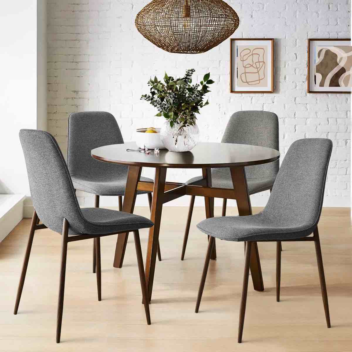 Set of 4 Benvinda Polyester Upholstered Back Side Chair (Set of 4)