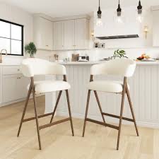 Gray upholstered 26" counter bar stool with metal frame (set of 2)