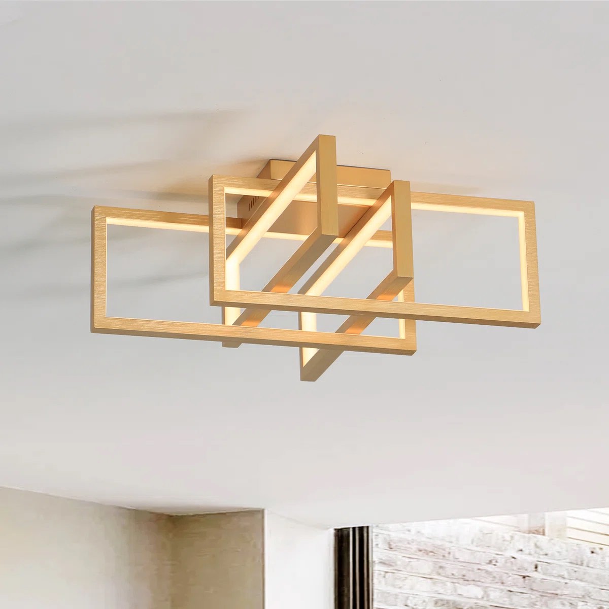 Ashlock 4-Light Modern LED Flush Mount Ceiling Fixture with Remote Control