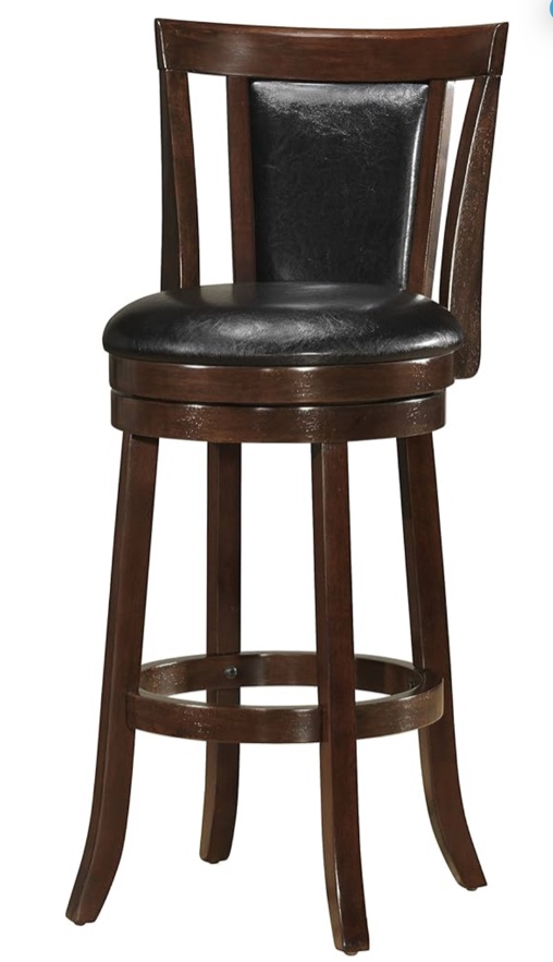 Griffin Bar Height Swivel Barstool, 29-Inch, Dark Brown