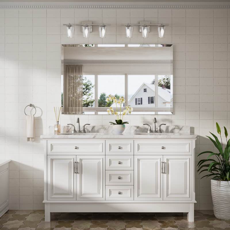 Janica Rectangle Beveled Frameless Bathroom Vanity Mirror Decorative Wall