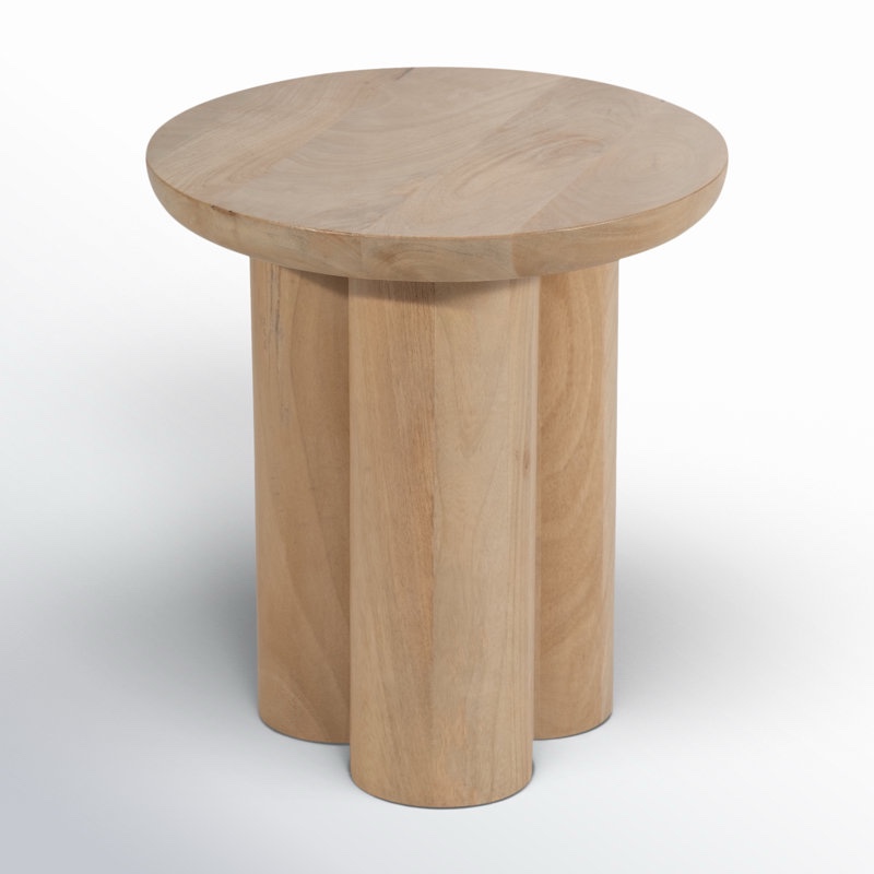 Modern Neutral Wooden Living Room End Table, Side Table 18"