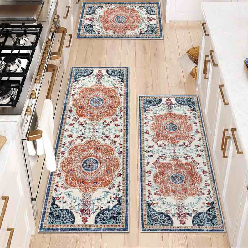 Machine Washable Non-Slip Kitchen Mat (Set of 3)
