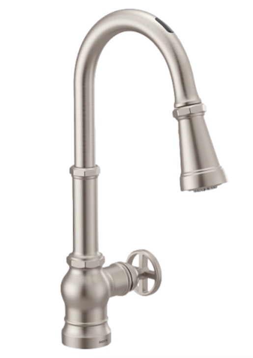 Moen S72003SRS Paterson One-Handle Pull-down Kitchen Faucet with Power Boost, Includes Interchangeable Handle, Spot Resist Stainless