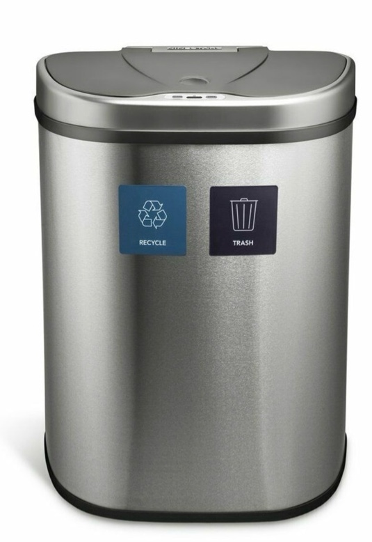 Nine Stars Motion Sensor 18-gal Stainless Steel Dual Unit Trash Can ( USED)