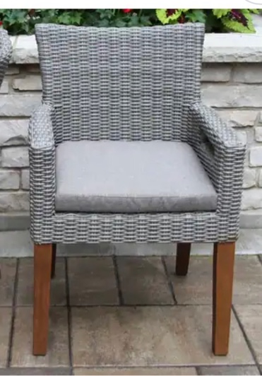 Eilaf Wicker & Eucalyptus Armchair with Olefin Cushion