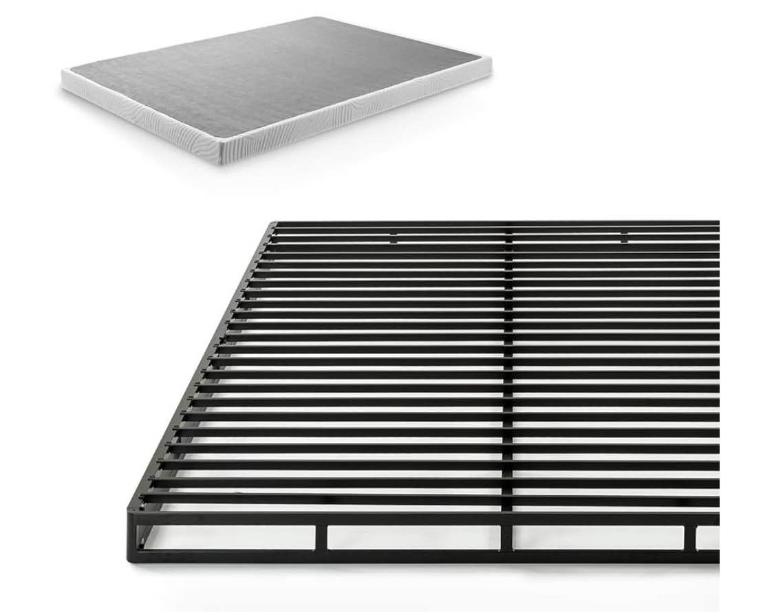 ZINUS Quick Lock Metal Smart Box Spring / 4 Inch Mattress Foundation / Strong Metal Structure / Easy Assembly, King,White