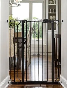 Regalo Easy Step Extra Tall Walk Thru Baby Gate, Bonus Kit, Includes 4-Inch Extension Kit, Pressure Mount Kit and Wall Cups and Mounting Kit, Black, 4 Count (Pack of 1)
