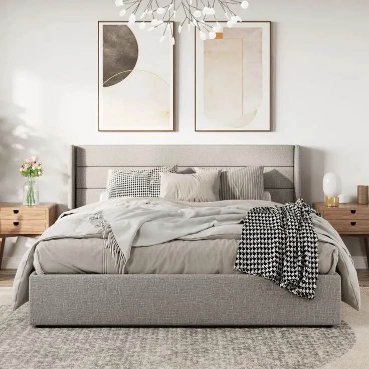 Cascia Hydraulic Lift Upholstered Bed