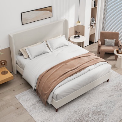 White king size bed frame