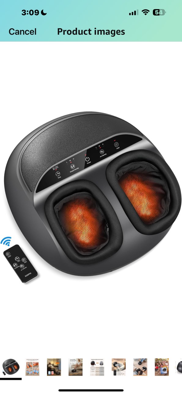 RENPHO Foot Massager Machine with Heat [2025 Upgraded], FSA HSA Eligible, Shiatsu Foot Massager for Neuropathy, Electric Massage for Plantar Fasciitis Relief, Fathers Day Dad Gifts for 