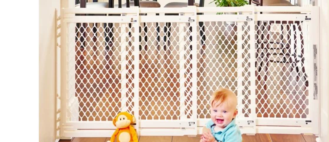 Toddleroo by North States 22"-62" Extra-Wide Baby Safety Gate, Ivory