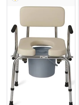 Drop Arm with Padded Seat and Backrest, 350 lbs Weight Capacity, Beige