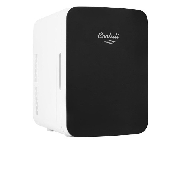 Cooluli 10L Mini Fridge for Bedroom, Car, Office Desk & Dorm - Portable Thermoelectric Cooler & Warmer for Food, Drinks, Skincare - AC/DC Refrigerator with Glass Front, Black