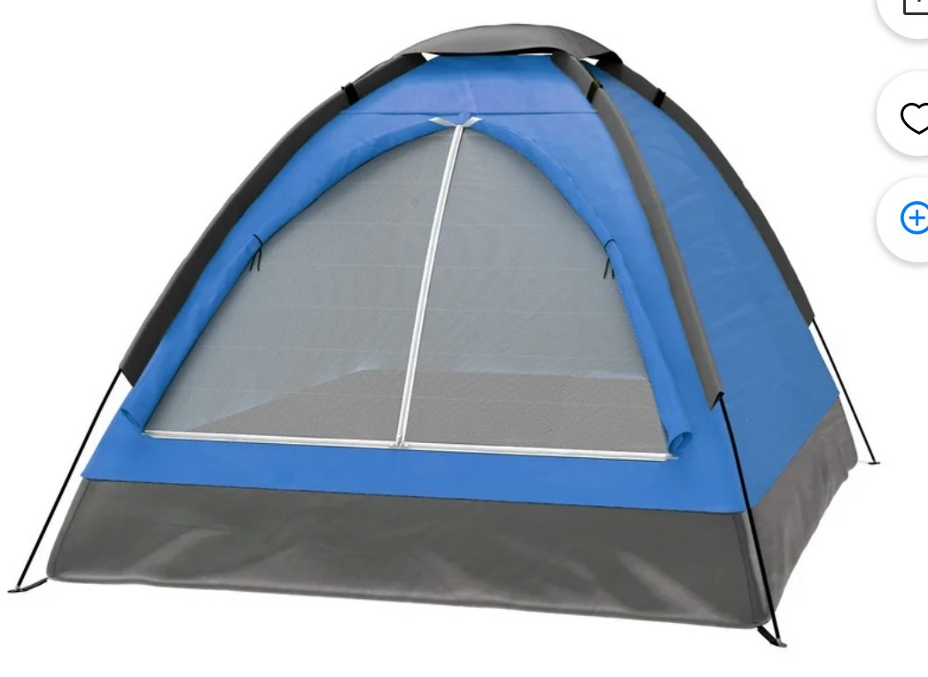 2-Person Camping Tent - Includes Rain Fly and Carrying Bag - by Wakeman Outdoors (Blue)
