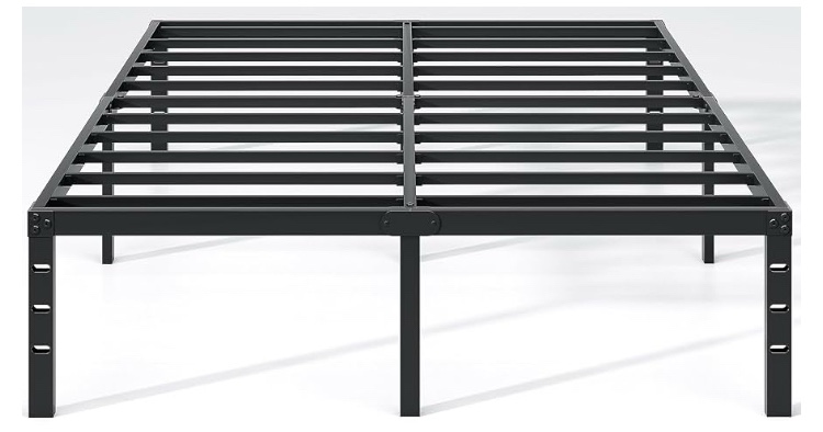 Metal Bed Frame,King Size Bed Frame with Storage Space,Heavy Duty Sturdy Mattress Foundation,Easy Assembly,No Box Spring Needed, Black,14 Inch,King