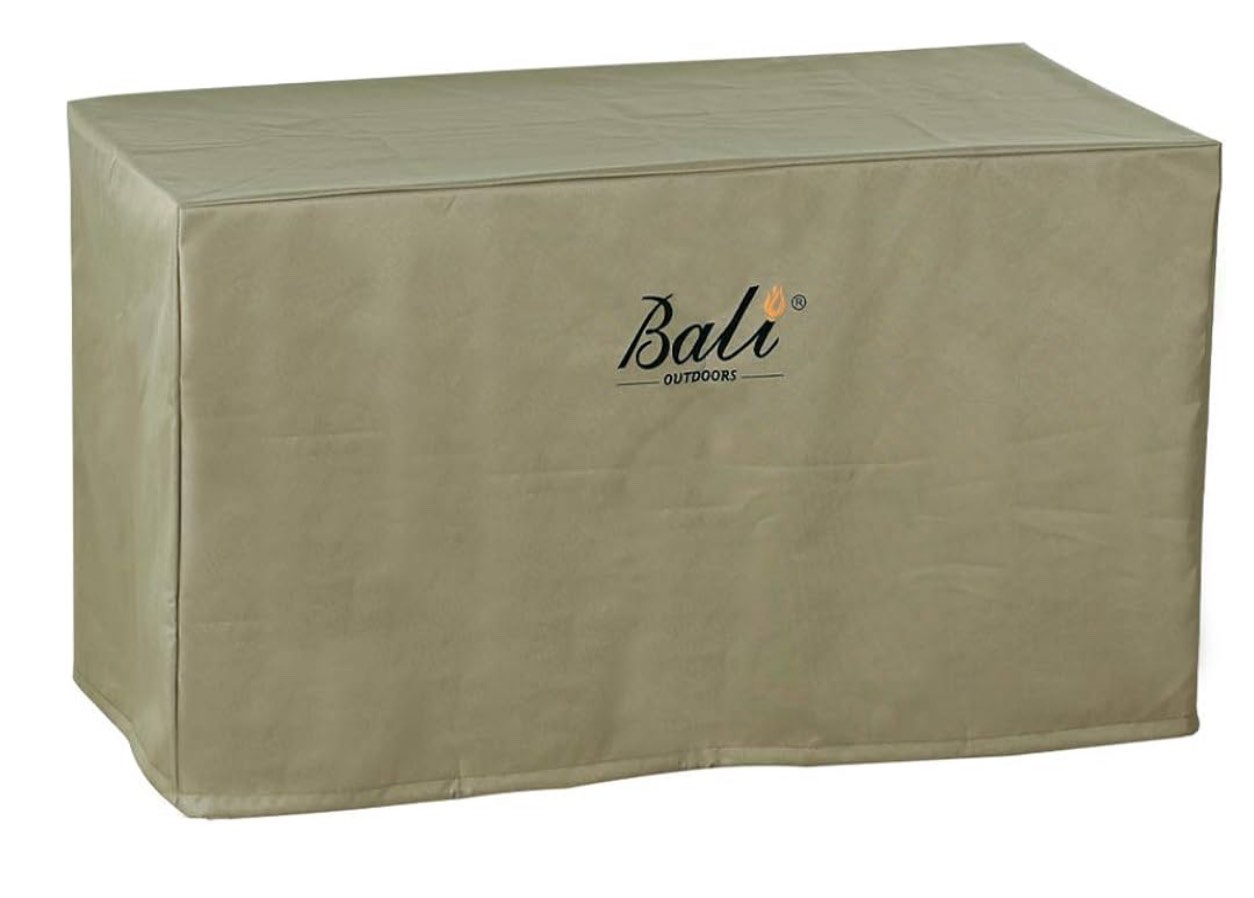 BALI OUTDOORS Rectangular Fire Pit Covers, Waterproof and Weather Resistant PVC Material, Khaki, 42.2" L x 24.2" W x 22.8" H