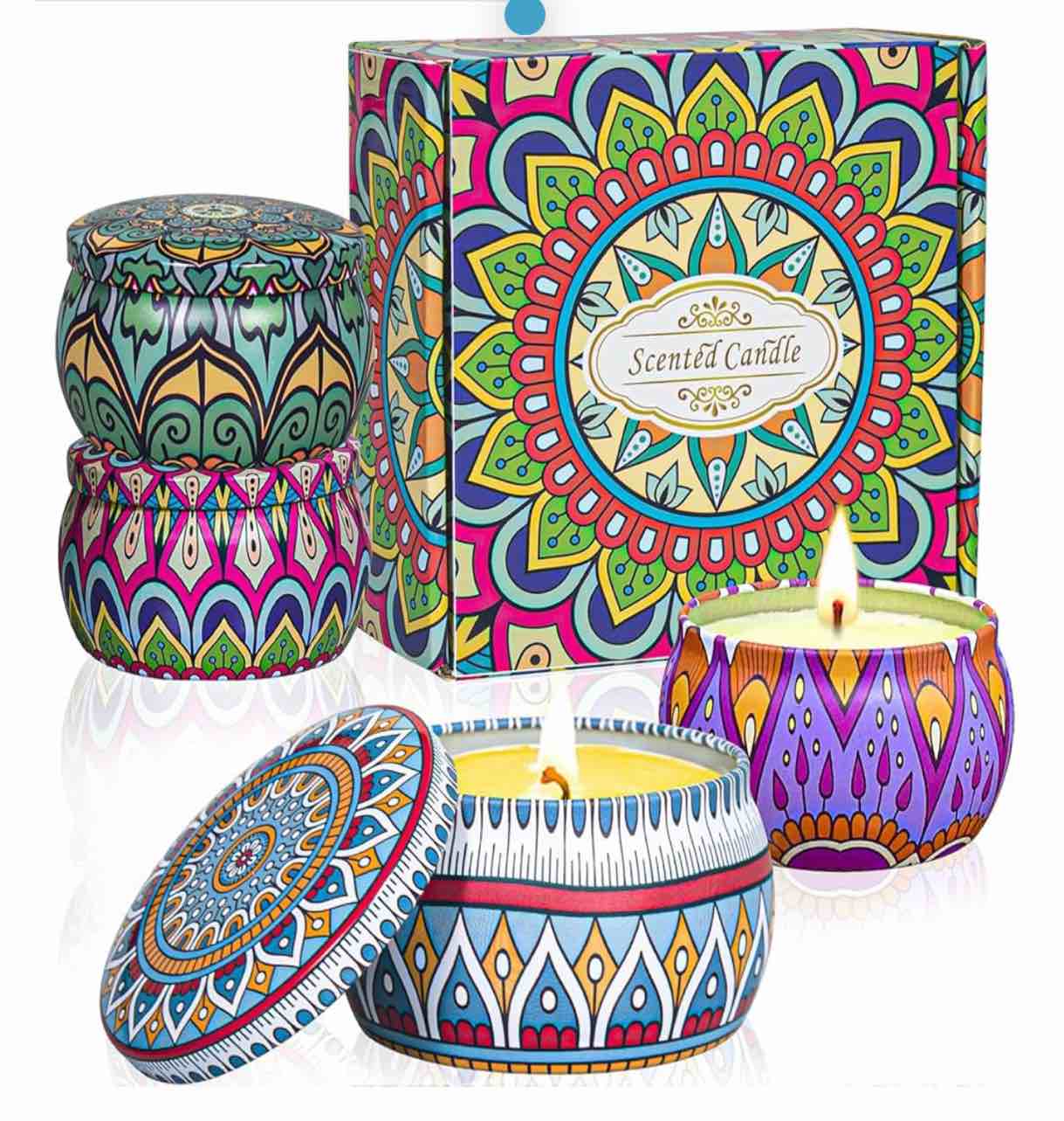 4 Pack Aromatherapy Candles Gifts Set,Scented Candles for Home, A Gift for Ladies,Mother's Day,Birthday, Valentine, Christmas, Anniversary Present