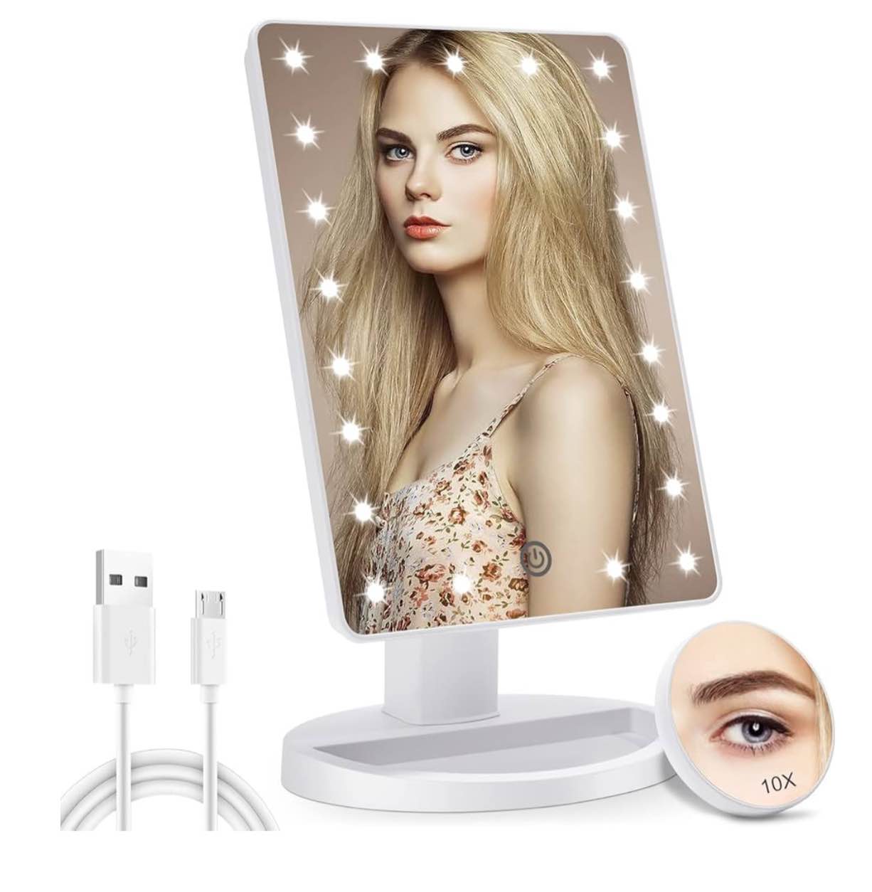FUNTOUCH Large LED Table Mirror 