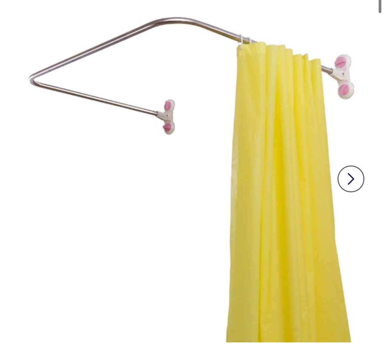 Hershii Curved Corner Shower Curtain Rod Wall Mounted U-Shaped Bathroom Curtain Hanger Pole Decorative Bath Metal Shower Rail Bar 40.15'' x 38.58''