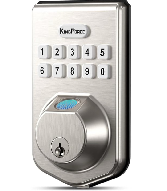 KingForce Fingerprint Door Lock, Keyless Entry Door Lock with Keypad, Electronic Keypad Deadbolt with Keys, Auto Lock,...