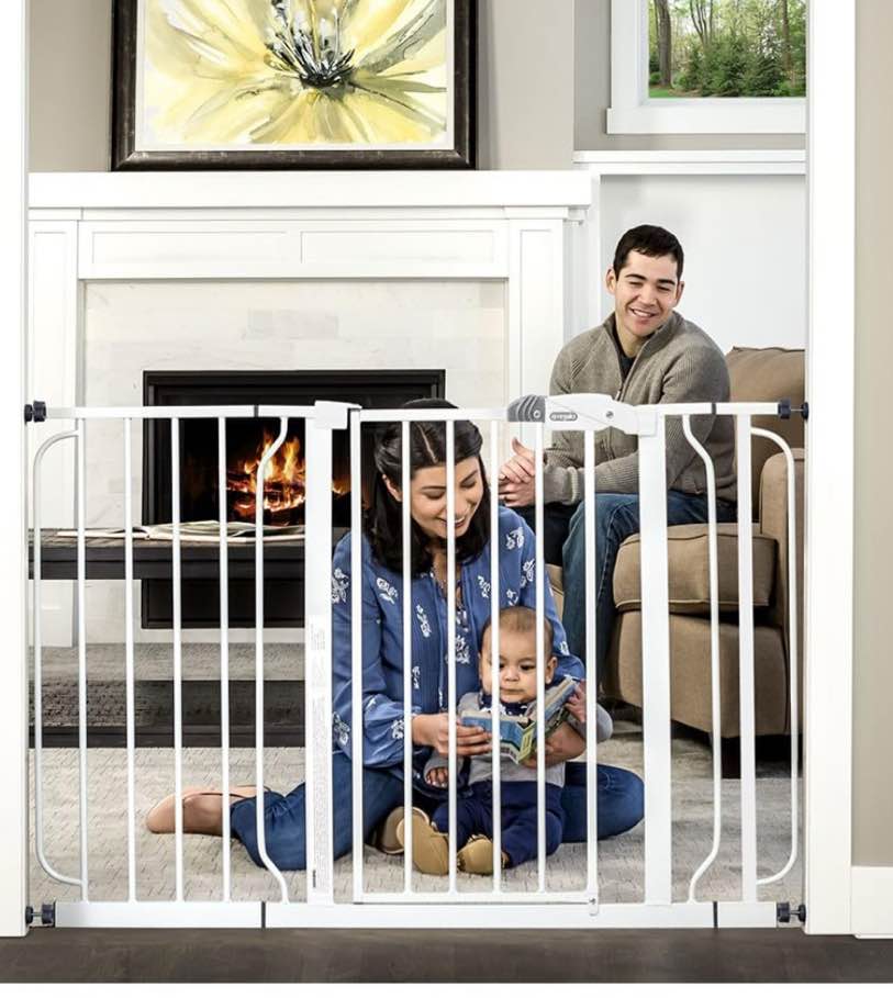Regalo Easy Step 49-Inch Extra Wide Baby Gate, Includes 4-Inch and 12-Inch Extension Kit, 4 Pack of Pressure Mount Kit and 4 Pack of Wall Mount Kit