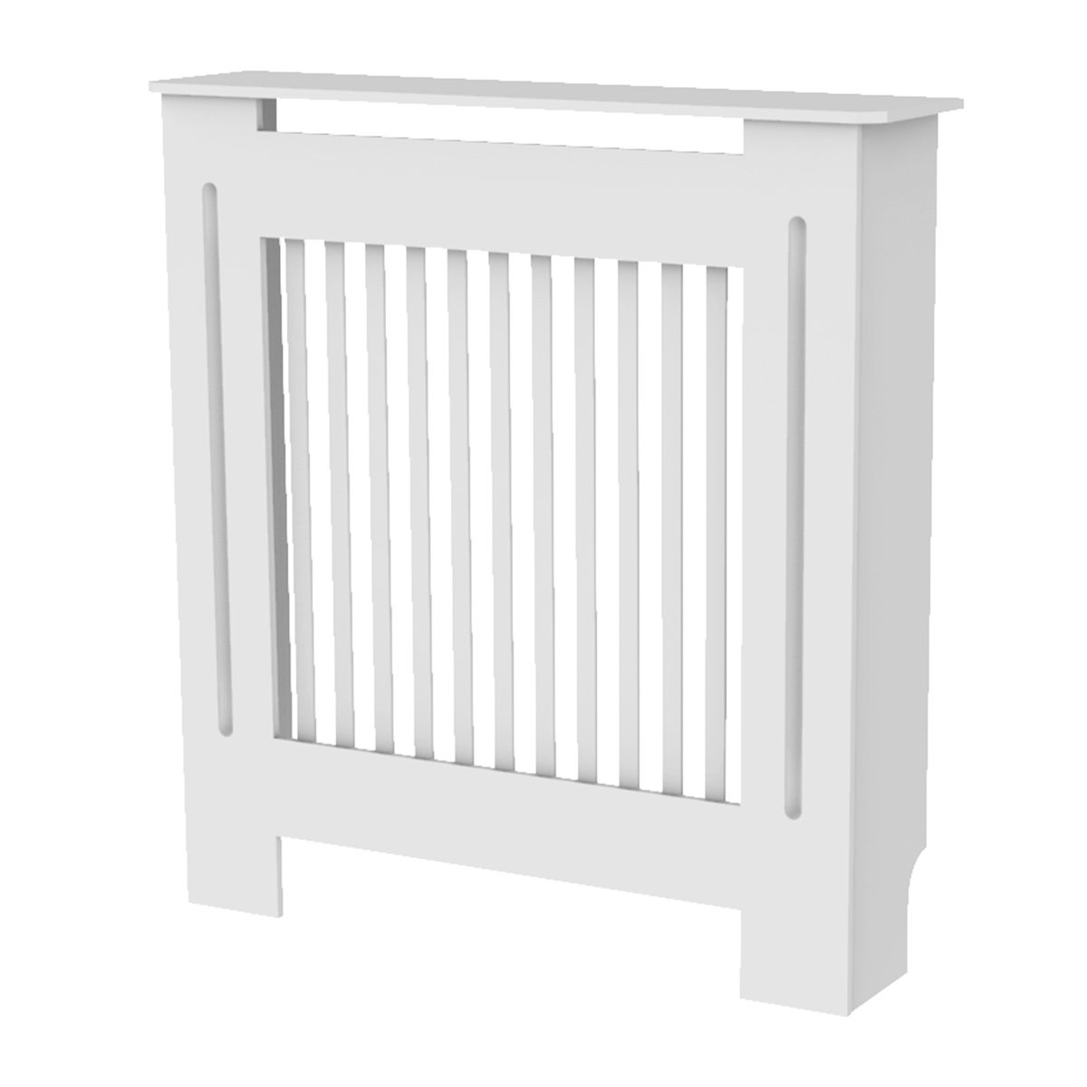 Size: 35.83" H x 27.95" W x 6.81" D Tall Slatted Radiator Cover Heating Heater Vertical Cabinet Grill Shelf By LUVODI