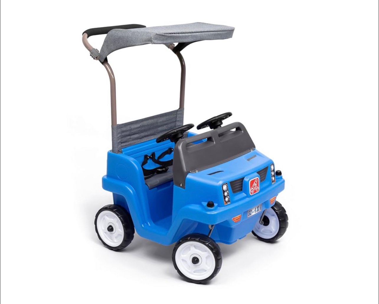 Step2 Side-by-Side Push Around SUV Blue Two-Seater Stroller Push Car for Toddlers