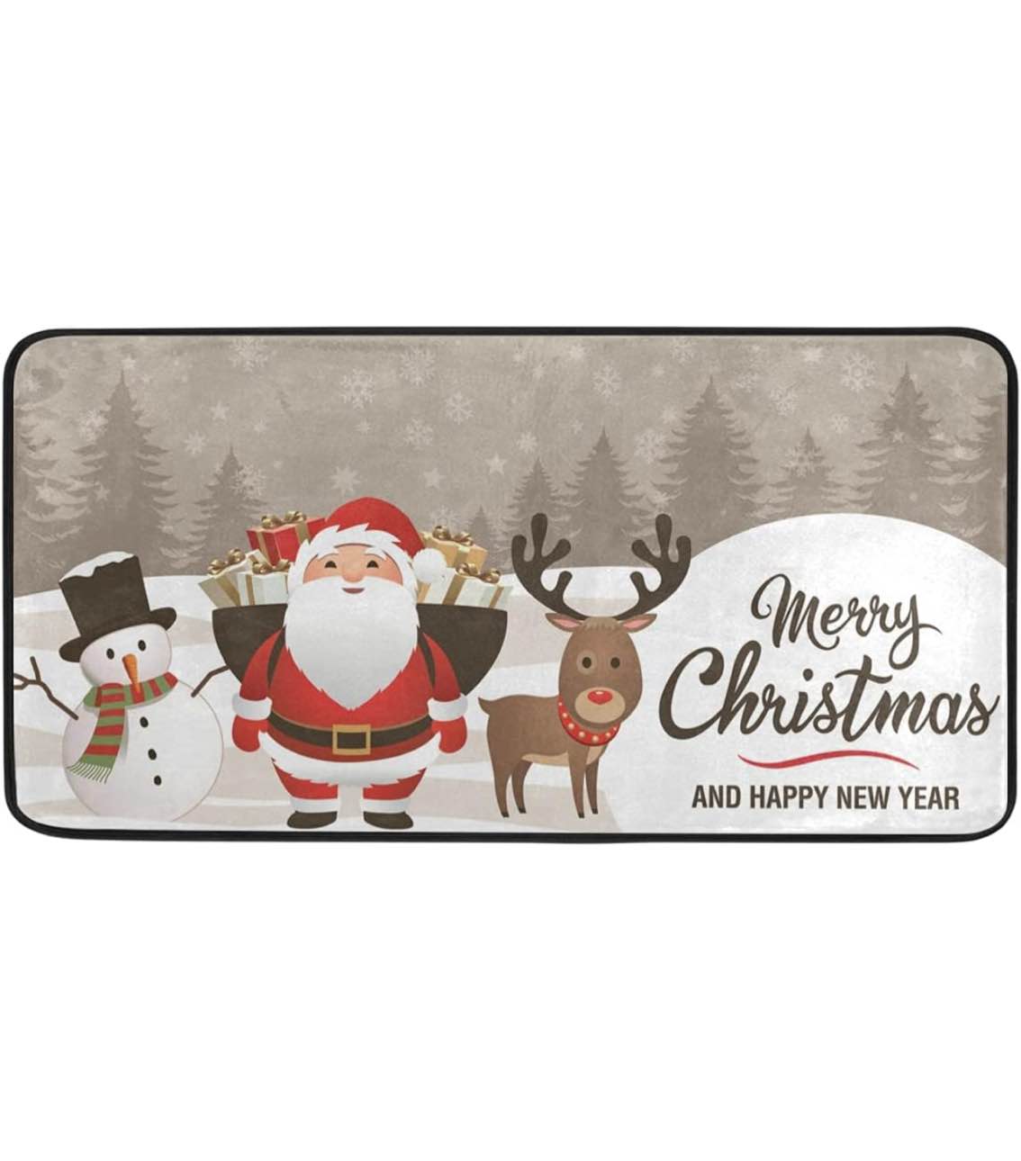 Kitchen Rugs Christmas Deer Design Non-Slip Soft Kitchen Mats Bath Rug Runner Doormats Carpet for Home Decor, 39" X 20"