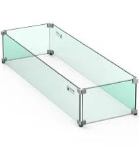 skyflame fire pit glass wind guard